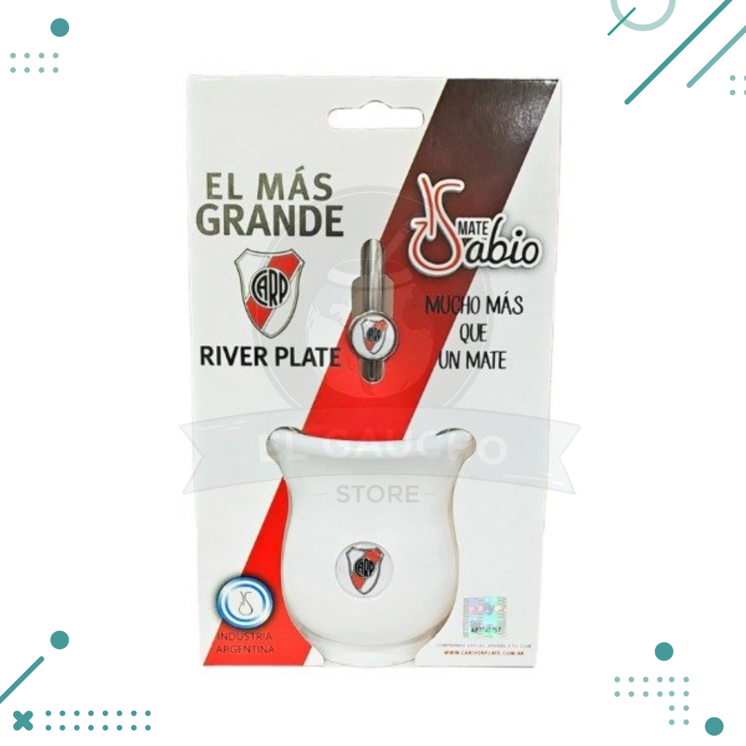sabio-river-1.png Mate sabio plastico + bombilla River (blanco) - Imagen 1