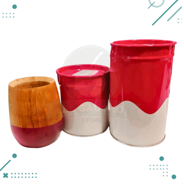 Set Matero 3 Piezas FUCSIA, (Mate de Madera + Yerbera + Azucarera)