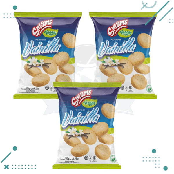 Polvorón Vainilla Smams Veggie. Libre de gluten (130gr) (pack x3un) (390gr)