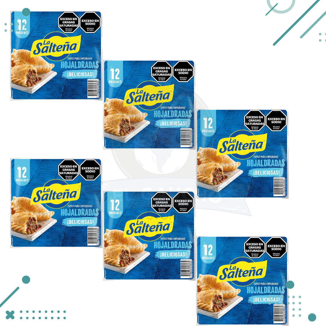 tapas-2.png Tapas Empanadas La Saltena HOJALDRADAS, 6 Paquetes x 12 un (72 tapas) - Imagen 1