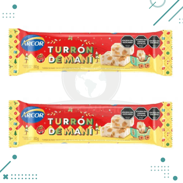 Turron De Mani Navidad, Arcor (80gr) pack x 2un. (160gr)