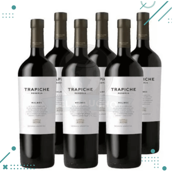 Vino TRAPICHE reserva Malbec 750ml (Pack x6 botellas)