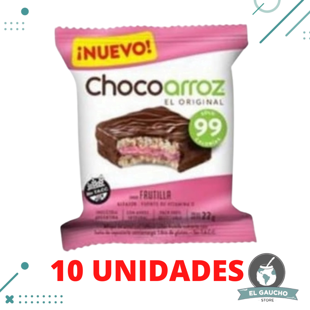 x3-Unidades-1-1-2.png Alfajor Chocoarroz, Frutilla (22gr) (Pack de 10u) (220gr) - Imagen 1