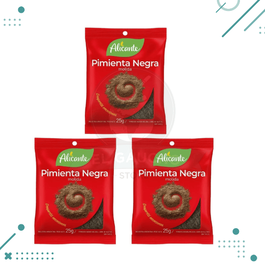 Alicante Pimienta Negra En Grano X 25 Gr (Pack x3un) (75g)