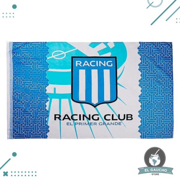 Bandera Futbol Racing Club Celeste Licencia Oficial 150x90Cm, Modelo 2