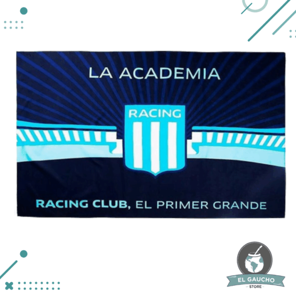 Bandera Futbol Racing Club Celeste Licencia Oficial 150x90Cm, Modelo 3