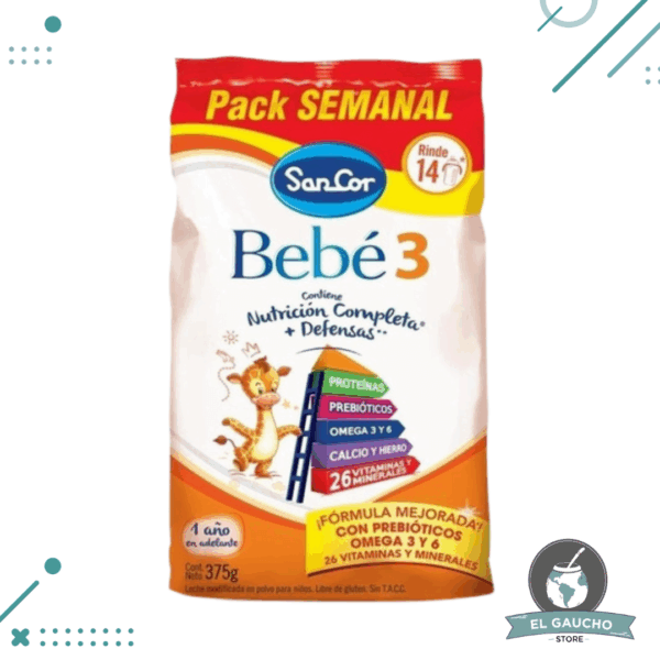 Leche En Polvo Sancor Bebe 3, 375gr