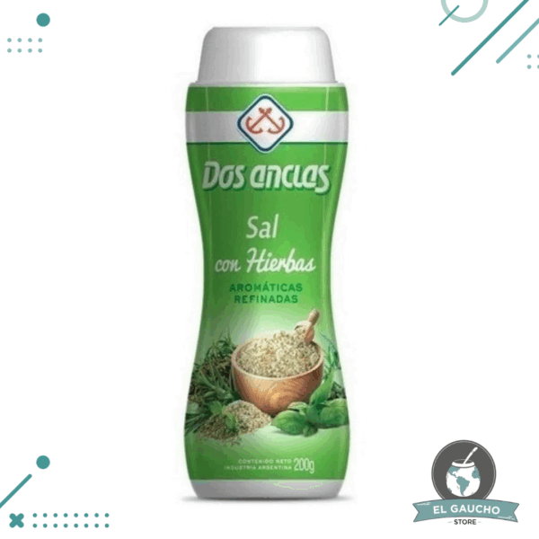 Sal con HIERBAS Aromaticas Refinadas Dos Anclas Salero 200gr