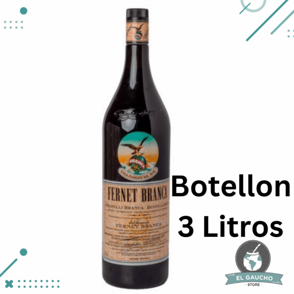 Fernet Branca bebida Argentina a Base de Hierbas Botellon 3 Litros (4.90 kg)