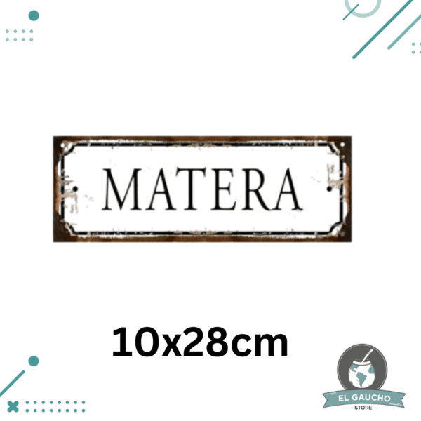 Cartel De Chapa MATERA 28x10cm
