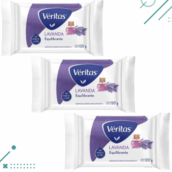 Jabon Veritas Lavanda Equilibrante x 3u (375g)
