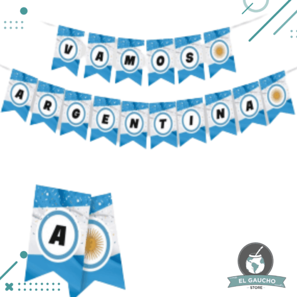 Banderin de Papel Vamos Argentina