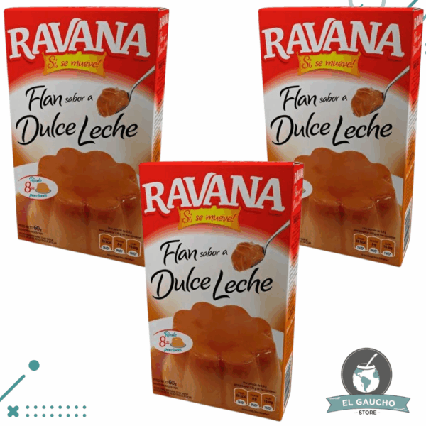 Flan Ravana Dulce de Leche 60gr (3 unidades) 180gr