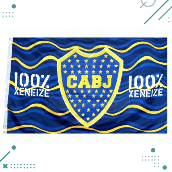 Bandera Futbol Boca Celeste Licencia Oficial 150CM X 90CM, Modelo 6