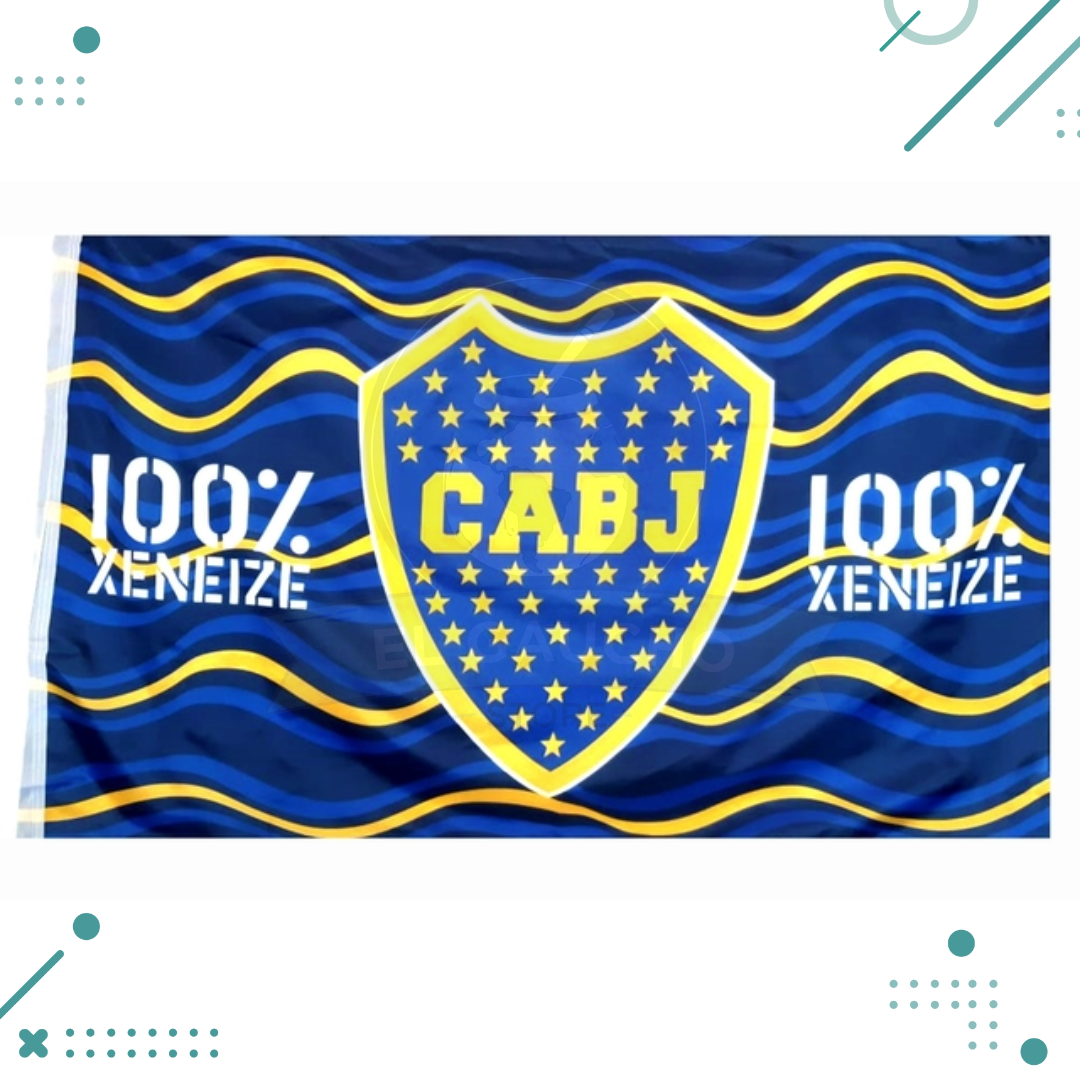 xeneize.png Bandera Futbol Boca Celeste Licencia Oficial 150CM X 90CM, Modelo 6 - Imagen 1