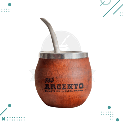 Mate Argento Algarrobo + Bombilla de regalo (8x8cm aprox.)