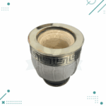 Mate Imperial Cuero Croco Con Virola Y Base De Alpaca Color Blanco - Imagen 2