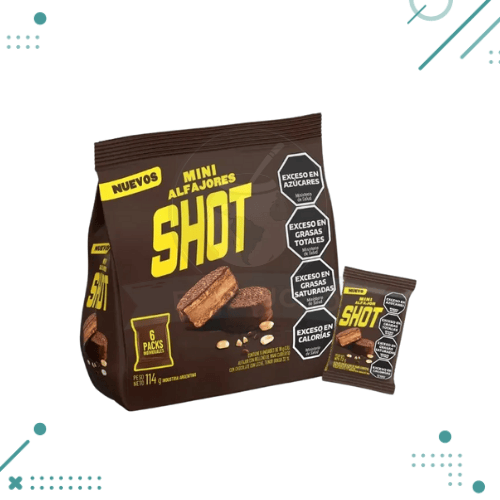 Mini Alfajores Shot 19gr (Paquete 6un. individuales) 114gr