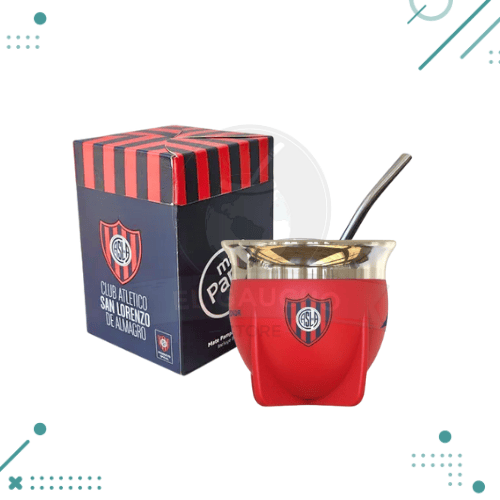 Mate Pampa Boca Abierta CASLA (San Lorenzo) + Bombilla