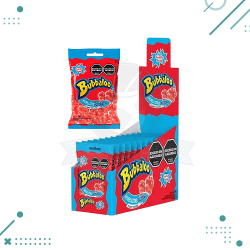 Bubbaloo Gomitas Huellitas Frutilla Acida 16.5g (Caja de 12un) (198g)
